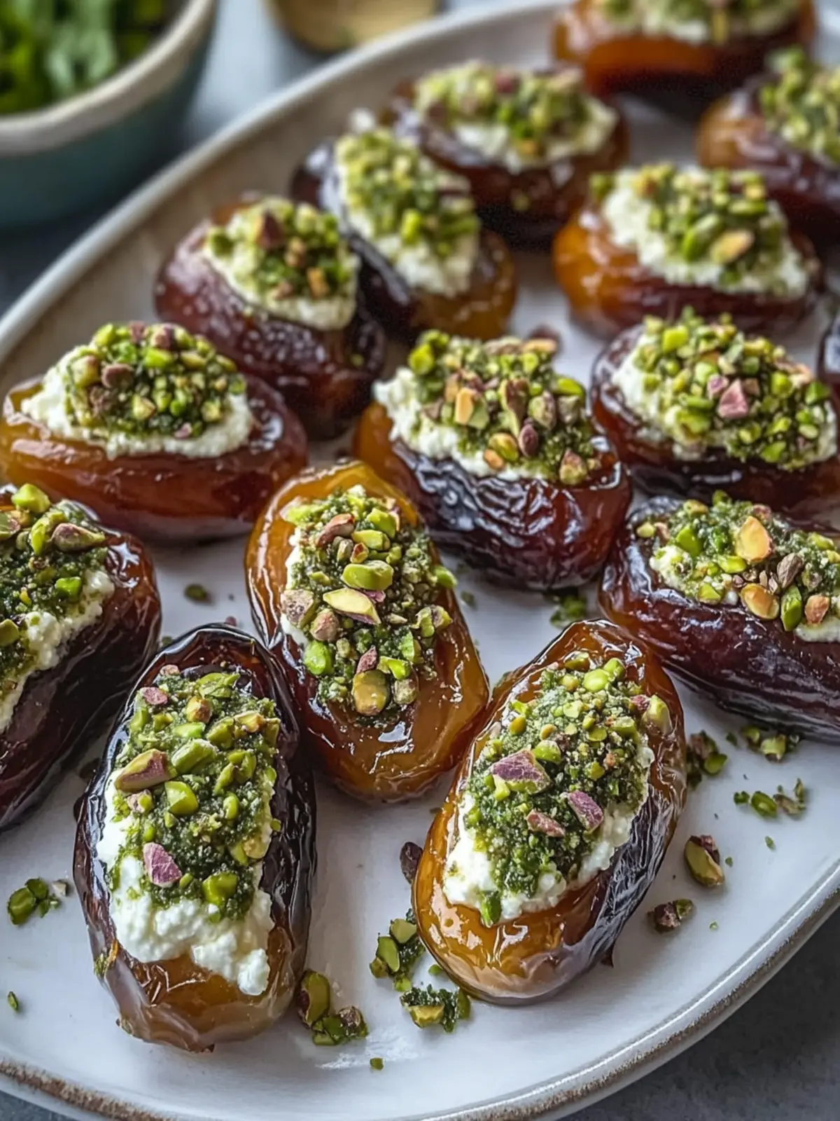 Honey Pistachio Ricotta Stuffed Dates – Elegant No-Bake Delight 2 Honey Pistachio Ricotta Stuffed Dates