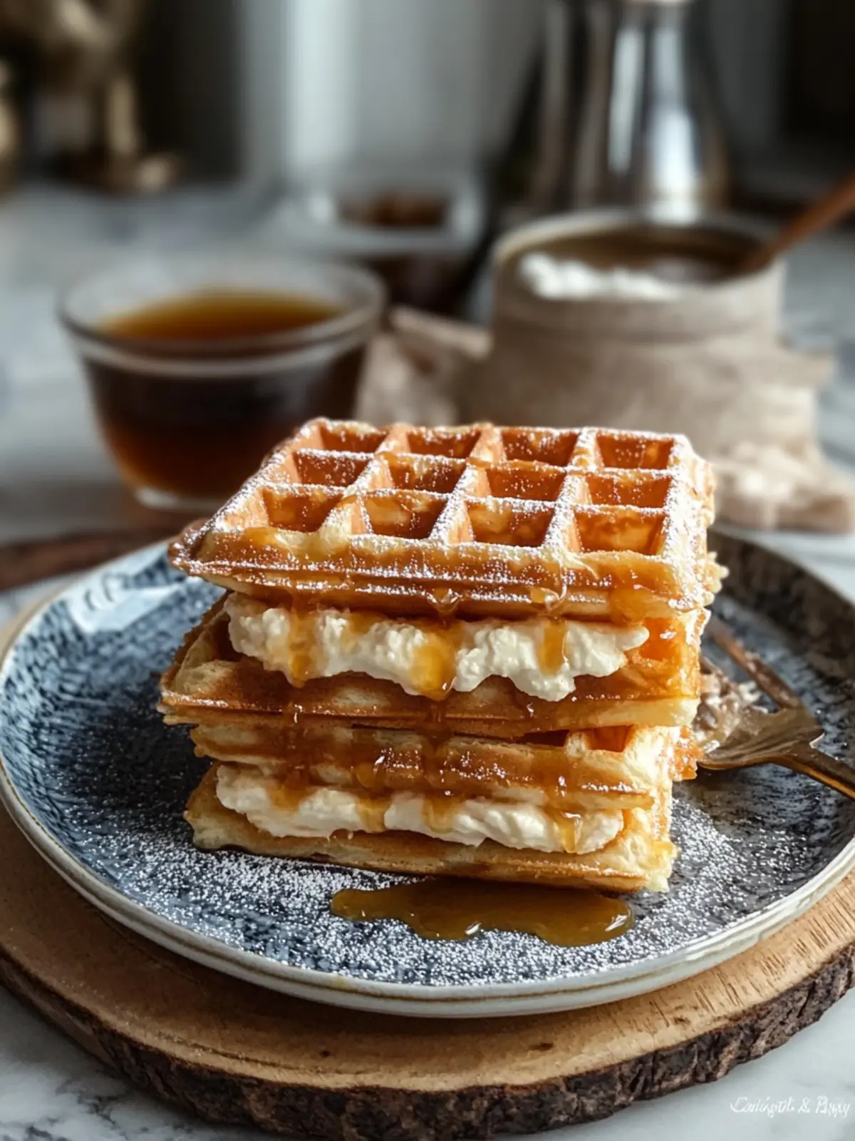 Crispy & Gooey Caramel Cream Waffle Sandwiches You’ll Love 4 Caramel Cream Waffle Sandwiches (Crispy & Gooey)