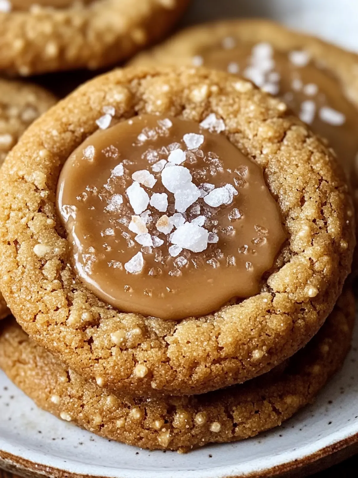Crispy Brown Butter Coffee Toffee Cookies with Sea Salt Bliss 3 Crispy Brown Butter Coffee Toffee Cookies with Sea Salt Topping