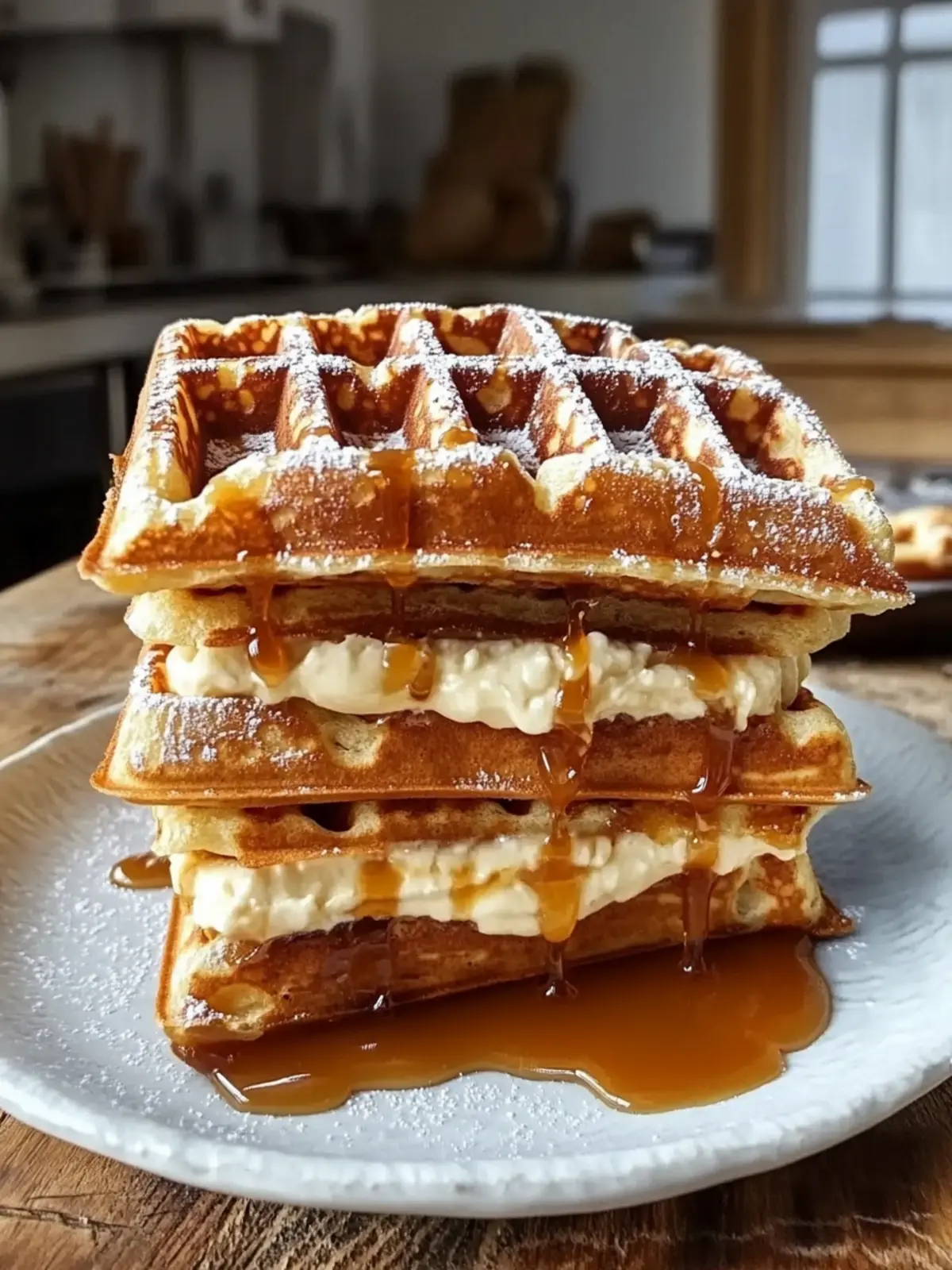 Crispy & Gooey Caramel Cream Waffle Sandwiches You’ll Love 2 Caramel Cream Waffle Sandwiches (Crispy & Gooey)