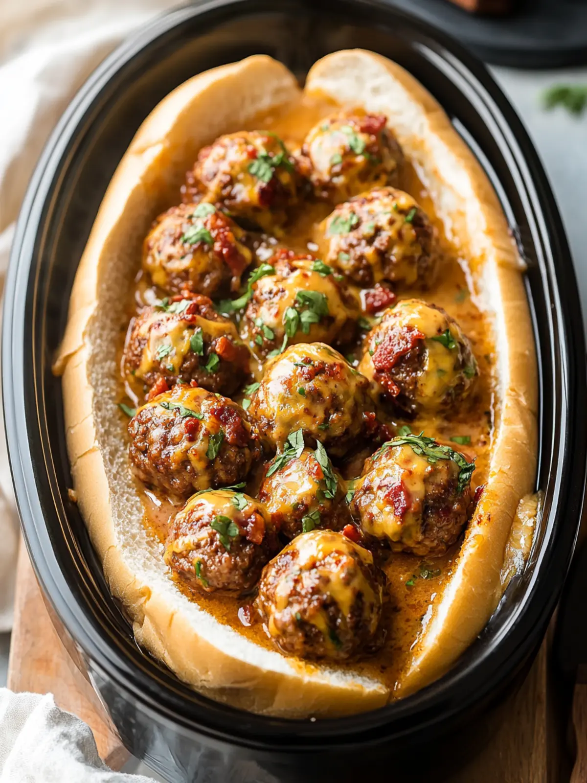Crockpot Bacon Cheeseburger Meatball Subs for Easy Comfort Bites 5 Crockpot Bacon Cheeseburger Meatball Subs